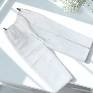 Caroline Rose White 100% Linen Wide Ankle Pants Size Large